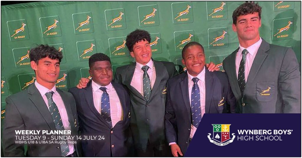 WBHS Rugby's U18 & U18A South African Reps, July 2024